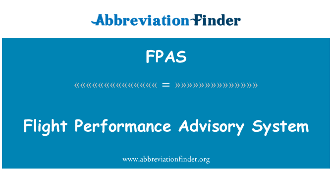 FPAS: Let performanse Savjetodavni sustav