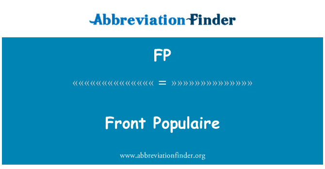 FP: Populaire quddiem