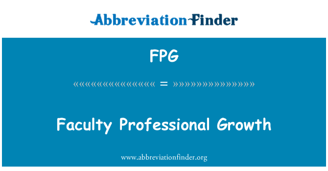 FPG: Faculty Professional Growth