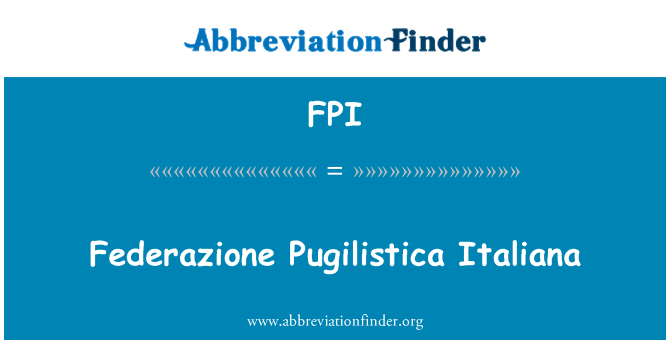 FPI: Federazione Pugilistica Italiana