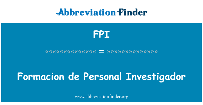 FPI: Investigador Formacion د شخصی