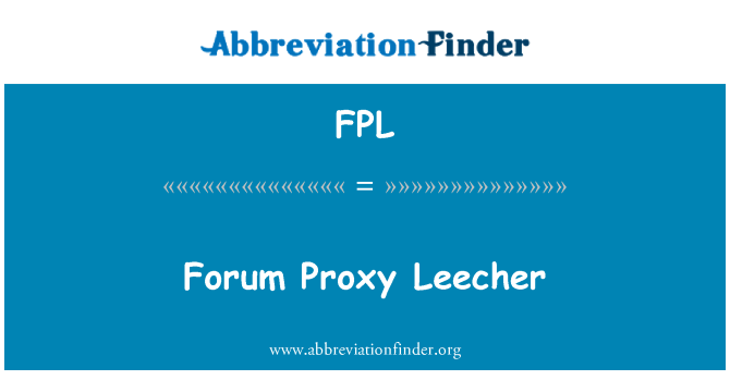 FPL: Forum Proxy Felčar