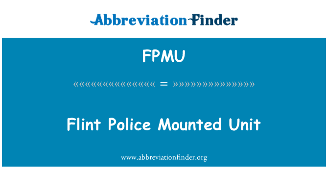 FPMU: Flint policie montované jednotky