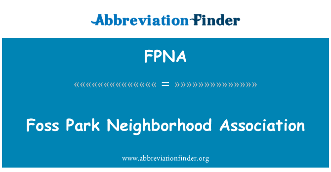 FPNA: Foss Park Neighborhood Association