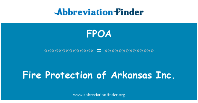 FPOA: アーカンソー州株式会社の防火