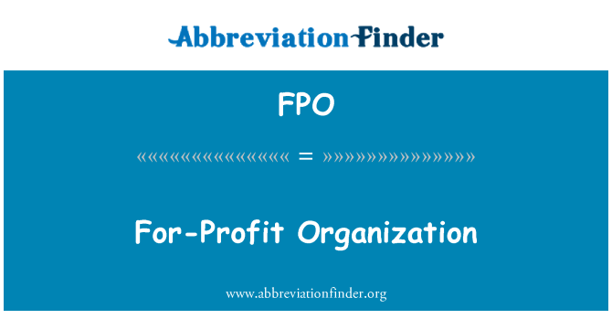 FPO: องค์กร for-Profit