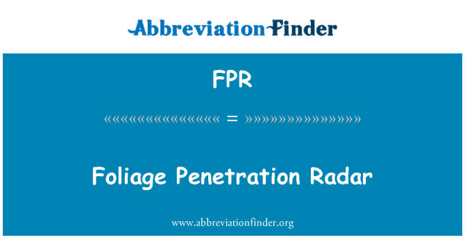 FPR: Yeşillik penetrasyon Radar