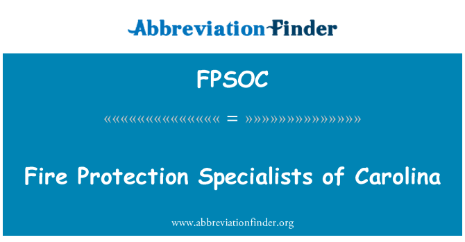 FPSOC: Fire kaitse spetsialistid Carolina