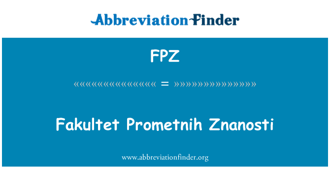 FPZ: Fakultet Prometnih Znanosti