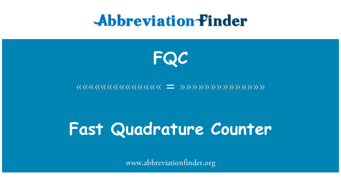 FQC: Cownter Quadrature cyflym