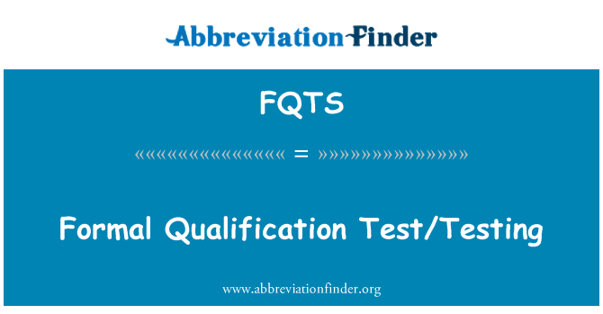 FQTS: Uddannelsesbevis Test/afprøvning