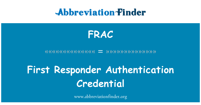 FRAC: Pirmo Responder autentifikācijas akreditācijas datu