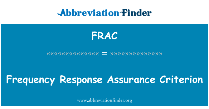 FRAC: Sageduse reageerimise tagamine kriteerium