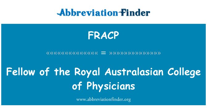 FRACP: Collègues de kolèj Australasian Royal de Médecins