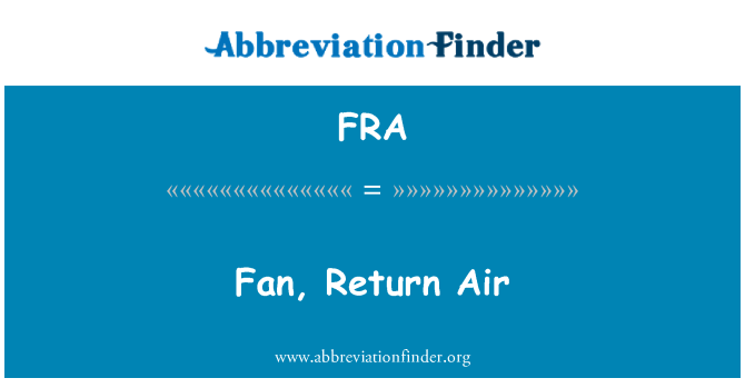 FRA: Ventilador, ar de retorno