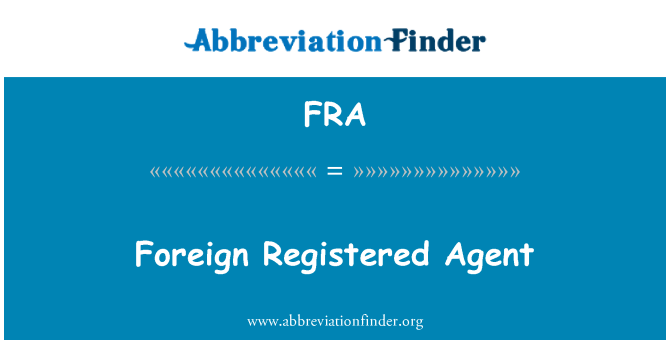 FRA: Zahraniční registrované Agent