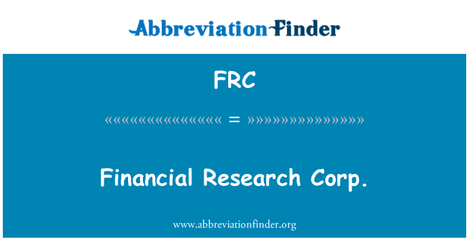 FRC: Financial Research Corp