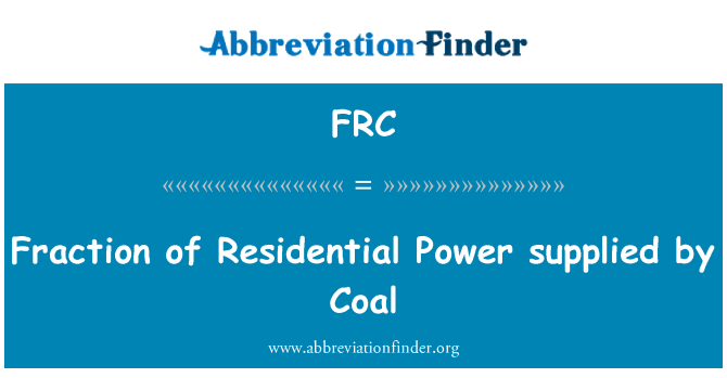 FRC: 煤的住宅供電的分數