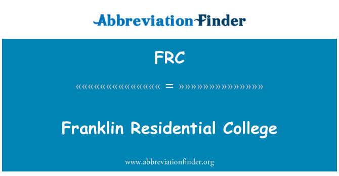 FRC: Franklin dân cư College