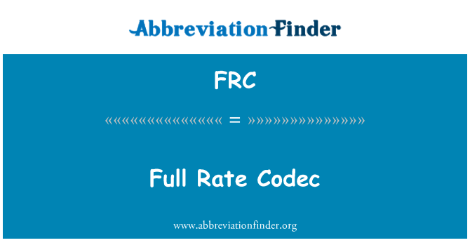FRC: Plná sazba kodek