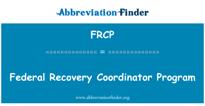 FRCP: Federální zotavení koordinátor programu