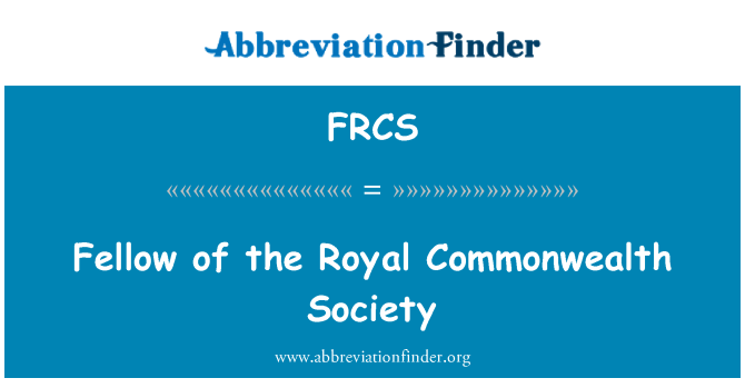 FRCS: 皇家聯邦學會院士