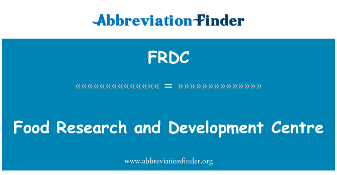 FRDC: Alimentare centro ricerca e sviluppo