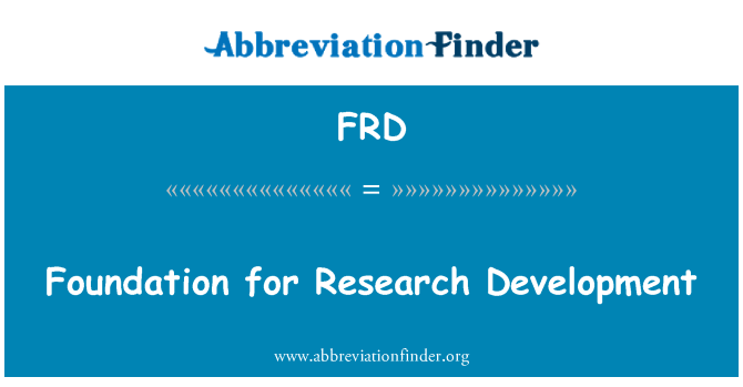 FRD: Fundamentet for forskningsudvikling