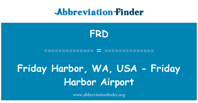 FRD: Friday Harbor, WA, ZDA - petek Harbor Airport