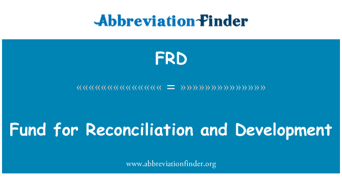 FRD: Fund for Reconciliation and Development