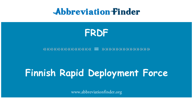 FRDF: 芬兰的快速部署部队