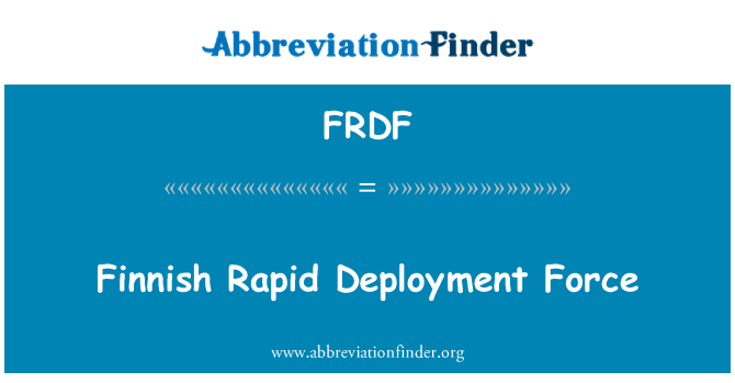 FRDF: Finske Rapid Deployment Force