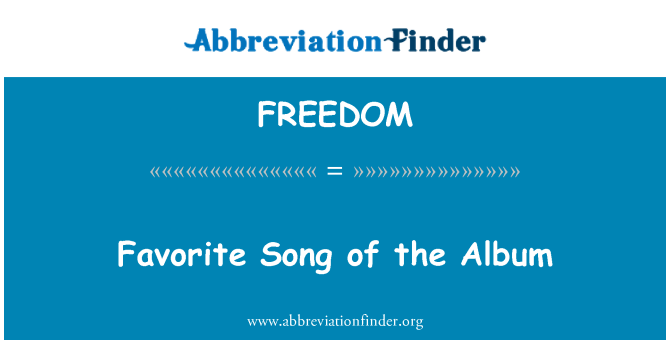 FREEDOM: Oblíbená píseň z alba