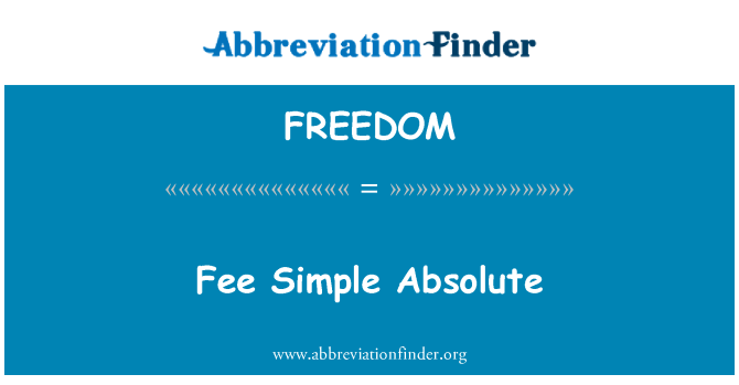FREEDOM: Jednoduché poplatek absolutní