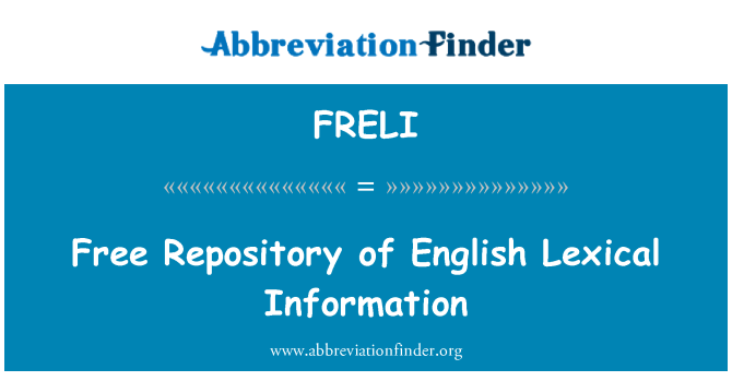 FRELI: 英語の語彙情報の無料のリポジトリ