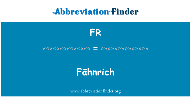 FR: Fähnrich