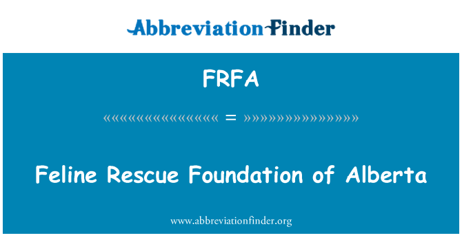 FRFA: Felina Rescue Foundation di Alberta