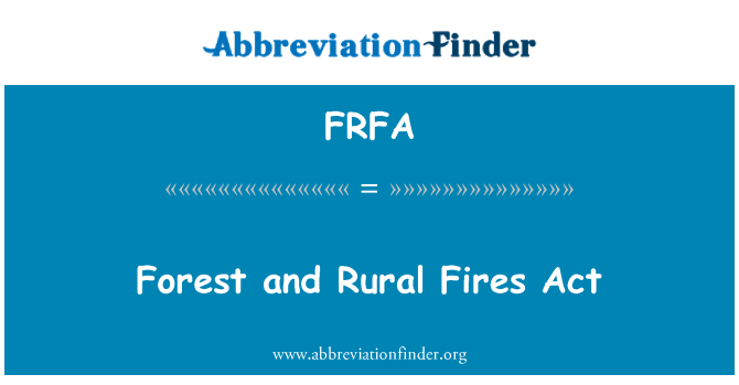 FRFA: Rừng và nông thôn cháy luật