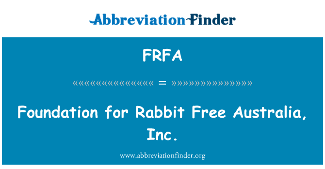 FRFA: Fondazzjoni għall-fenek ħielsa l-Awstralja, Inc.