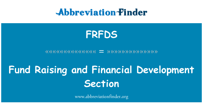 FRFDS: Mengumpul dana dan Seksyen Kewangan Pembangunan