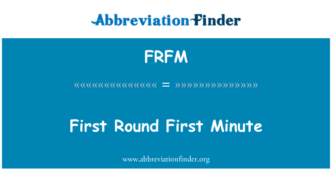 FRFM: Primo turno primo minuto