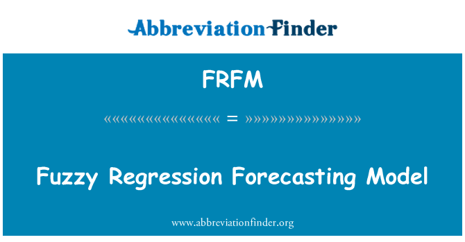 FRFM: Fuzzy regresní Model prognózy