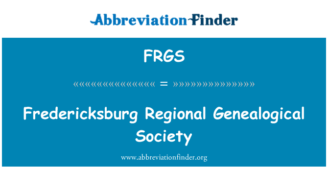 FRGS: Fredericksburg क्षेत्रीय वंशावली समाज