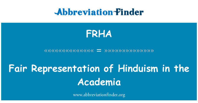 FRHA: Equa rappresentanza dell'induismo in Accademia
