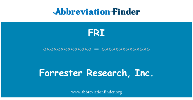 FRI: วิจัย Forrester, inc