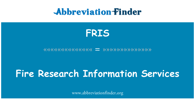 FRIS: Ogenj raziskave informacijske storitve