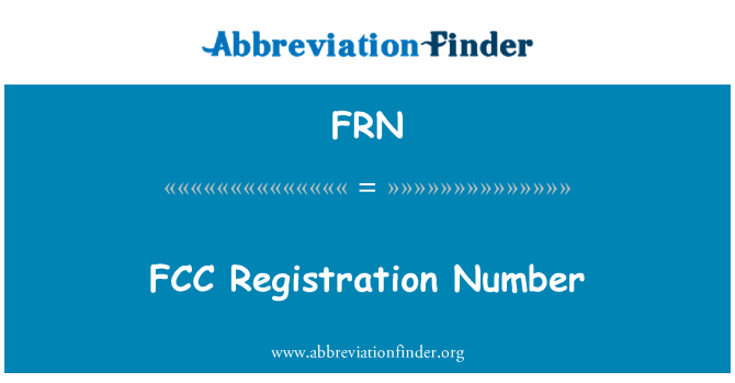 FRN: FCC registrska številka