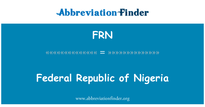 FRN: Федеративная Республика Нигерия