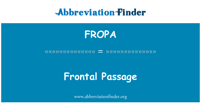 FROPA: Frontal passasje