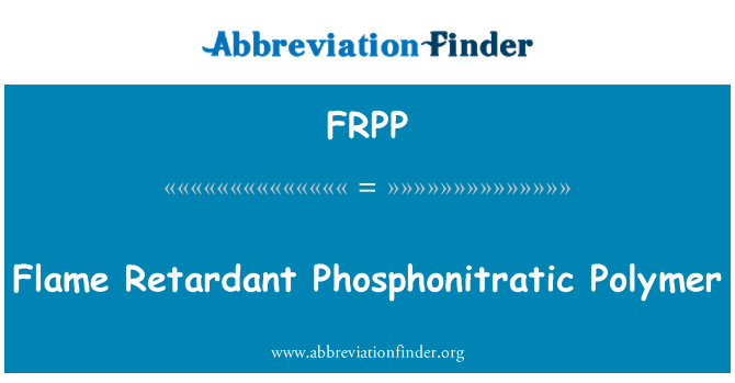 FRPP: Kalis api Phosphonitratic polimer